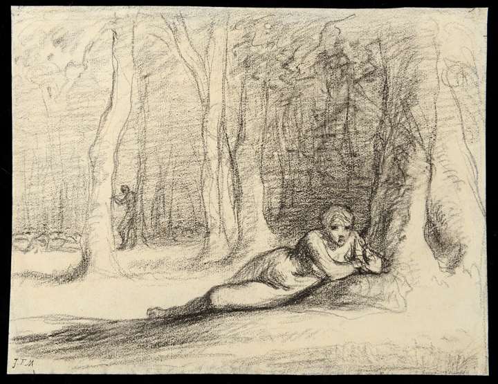 A Reclining Nymph in a Wooded Landscape